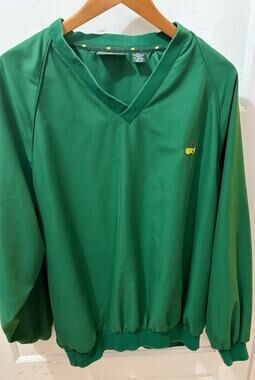 Masters Tech Jacket Men XL Green Golf Performance Augusta Windbreaker Pullover